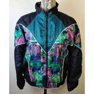 Wear2BSeen Colorful Multi Print Zip Track Jacket Size Small